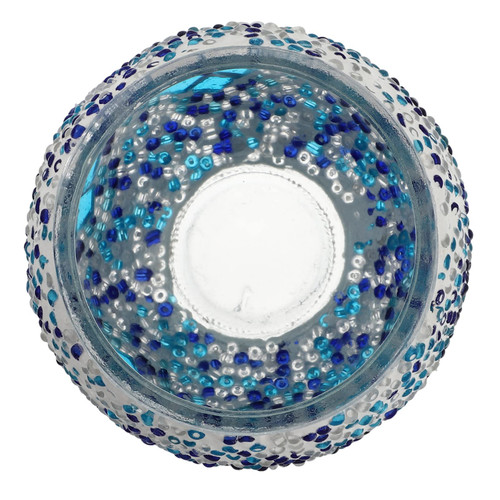 LIFKOME Mosaic Glass Tea Light Holder, Mosaic Candle Holder, Scented Candle Holder Romantic Glass Tealight Candle Holder Mosaic Style Candlestick for Wedding Home Decor