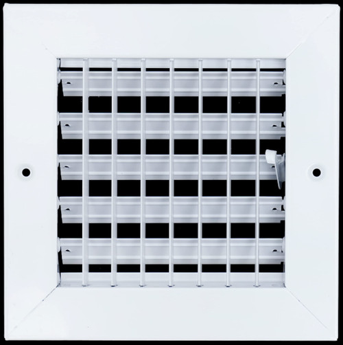 Handua 6"W x 6"H [Duct Opening Size] Steel Adjustable Air Supply Grille | Register Vent Cover Grill for Sidewall and Ceiling | White | Outer Dimensions: 7.75"W X 7.75"H for 6x6 Duct Opening