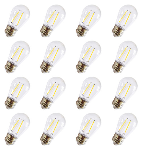 Rolay S14 LED Bulbs, 2W S14 LED Replacement Bulbs for Outdoor String Lights, Pendent Lights, Wall Sconces, 16 Pack