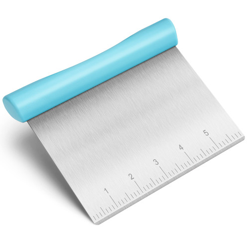 Rainspire Bench Scraper, Stainless Steel Dough Scraper, Pastry Scraper, Pizza and Dough Cutter Multi-Purpose Scraper/Chopper, Pizza Cutter Food Chopper Baking Supplies Kitchen Gadgets, Blue Rainspire Bench Scraper, Stainless Steel Dough Scraper, Pastry Scraper, Pizza and Dough Cutter Multi-Purpose Scraper/Chopper, Pizza Cutter Food Chopper Baking Supplies Kitchen Gadgets, Blue