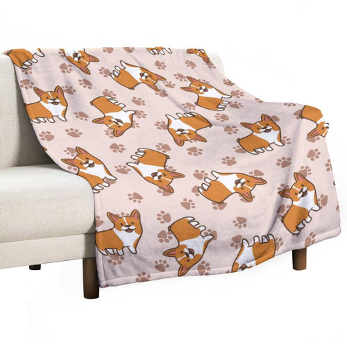 Lurnise Blankets Dog Pattern Flannel Blanket Cozy Bedding Throw Blankets for Sofa Couch Chair Office 30"x40"
