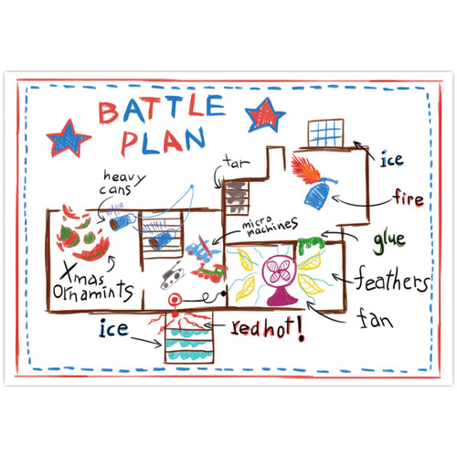 Allenjoy 84" x 59" Battle Plan Backdrop for Retro 90s Christmas Home Alone Birthday Party Supplies Decoration Classic Xmas Movie Home Wall Decor Photo Booth Props Background