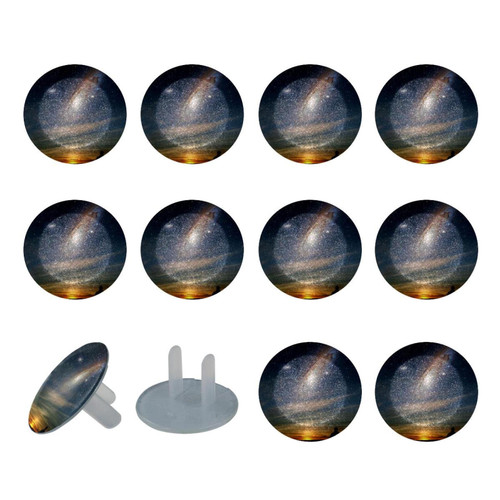 24 Pack Outlet Covers Baby Proofing, Child Safety Plug Covers for Electrical Outlets, Starry Solar Universe Round Socket Covers for Kids Toddler Protection
