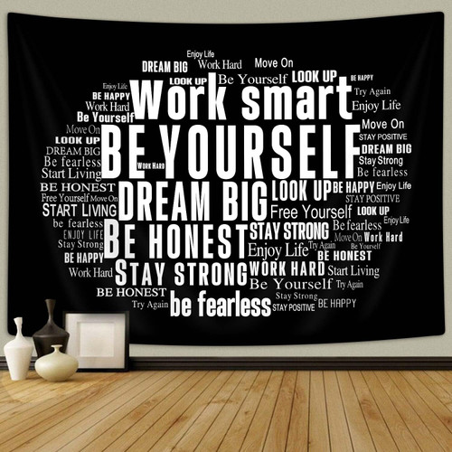 Inspirational Quotes Wall Art Hanging Tapestry for Office, Positive Words Letters Sayings Black White Bedroom Wall Decor Tapestries, Encouraging Work Life Tapestry Wall Decor for College Dorm Home Inspirational Quotes Wall Art Hanging Tapestry for Office, Positive Words Letters Sayings Black White Bedroom Wall Decor Tapestries, Encouraging Work Life Tapestry Wall Decor for College Dorm Home