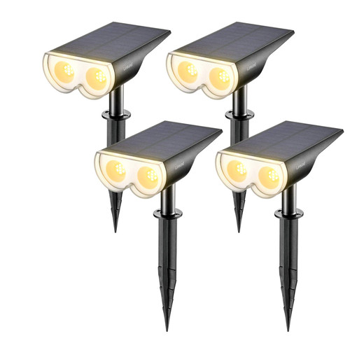 Linkind StarRay Dusk-to-Dawn Solar Spot Lights Outdoor Waterproof, IP67 3000k Warm White Solar Lights, 16 LEDs Solar Landscape Spotlights for Yard Garden Driveway Porch Walkway, 4 Pack Linkind StarRay Dusk-to-Dawn Solar Spot Lights Outdoor Waterproof, IP67 3000k Warm White Solar Lights, 16 LEDs Solar Landscape Spotlights for Yard Garden Driveway Porch Walkway, 4 Pack