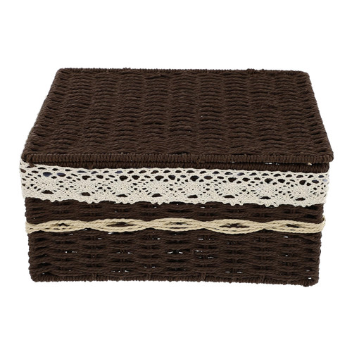 Hoement 1pc Sundries Storage Basket Makeup Organizer Shelf Basket Storage with Lid Hampers for Laundry with Lid Woven Storage Baskets Laundry Basket Woven Sundries Basket Desktop Organizer Hoement 1pc Sundries Storage Basket Makeup Organizer Shelf Basket Storage with Lid Hampers for Laundry with Lid Woven Storage Baskets Laundry Basket Woven Sundries Basket Desktop Organizer