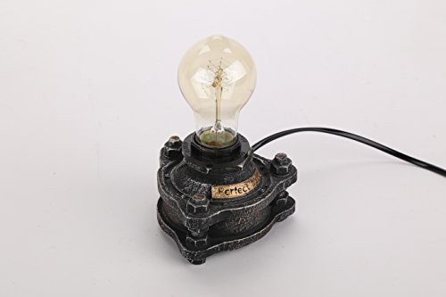 Kiven Industry Table Light E26 Poly Base UL Certification Button Switch Cord Steampunk Style Art Light Bulbs Not Included