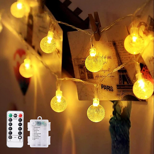 Outdoor String Lights Globe Fairy Lights Battery Operated 33FT 80LED 8 Modes Waterproof with Remote Indoor Outdoor Patio Lights Christmas Lights for Patio Porch Garden Party Wedding Holiday-Warm White Outdoor String Lights Globe Fairy Lights Battery Operated 33FT 80LED 8 Modes Waterproof with Remote Indoor Outdoor Patio Lights Christmas Lights for Patio Porch Garden Party Wedding Holiday-Warm White