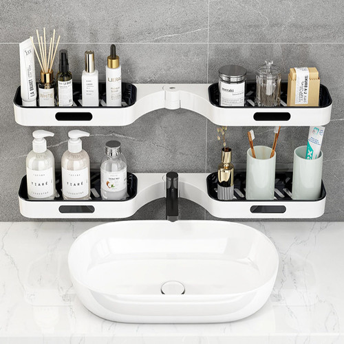 acruz Non-Punched Toilet Shelves Wall-Mounted, Multifunctional Bathroom, rotatable washstands, Storage Shelves on The Wall