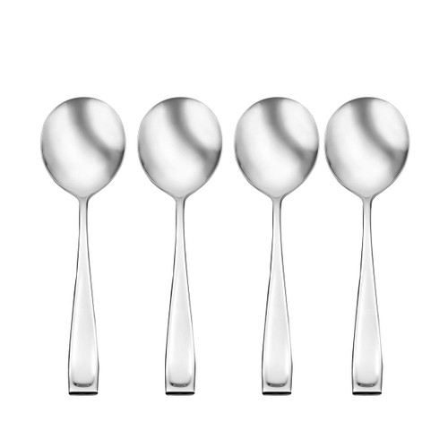 Oneida Moda Fine Flatware Soup, Set Of 4 Spoon, STAINLESS