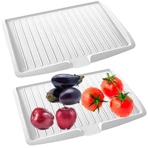 18 Inch(18*12inch) Premium Drip Tray Dish Drainer Mat Plastic Kitchen Dish Draining Rack Dish Drain Board Sink Side Drip Sloping Draining Tray for Pots, Pans, Fruit Vgetable Drain Cooking Holder Tools