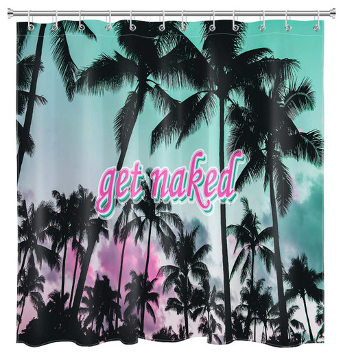 LB Tropical Palm Tree Leaf Get Naked Shower Curtain Set Colorful Font Funny Quotes Shower Curtains for Bathroom with Hooks 72x72 inch Waterproof Polyester Fabric Bathroom Decorations LB Tropical Palm Tree Leaf Get Naked Shower Curtain Set Colorful Font Funny Quotes Shower Curtains for Bathroom with Hooks 72x72 inch Waterproof Polyester Fabric Bathroom Decorations