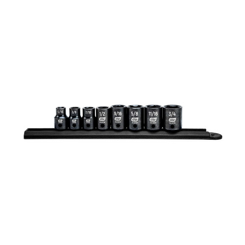 GEARWRENCH 8 Pc. 3/8" Drive 6 Pt. Standard Impact Socket Set, SAE - 84910N