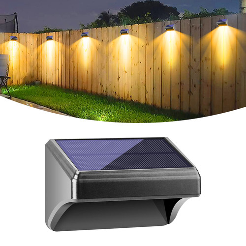 Bridika Solar Fence Lights Warm White & White, Solar Outdoor Wall Lights, Fence Solar Lights Outdoor Waterproof for Step, Backyard, Fence, Wall, Patio, Deck Railing, Stair (1 Pack)