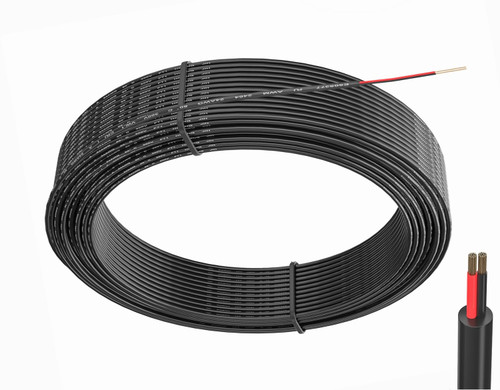 24AWG 2 Conductor Electrical Wire - 33ft Stranded PVC Cord Oxygen-Free Copper Cable for Low Voltage LED Strips, Lamps, Lighting & Automotive - TUOFENG