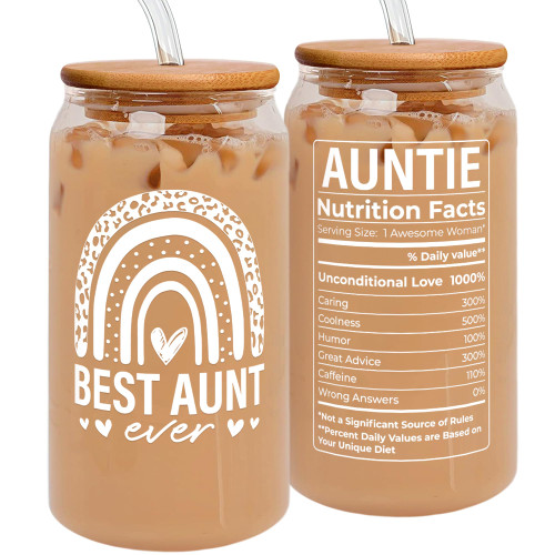 Aunt Gifts - Aunt Gifts from Niece, Nephew - Gifts for Aunt, Auntie Gifts - Aunt Birthday Gift, Christmas Gifts for Aunt - Gifts for New Aunt, To Be Aunt, Promoted To Aunt - 16 Oz Aunt Can Glass Aunt Gifts - Aunt Gifts from Niece, Nephew - Gifts for Aunt, Auntie Gifts - Aunt Birthday Gift, Christmas Gifts for Aunt - Gifts for New Aunt, To Be Aunt, Promoted To Aunt - 16 Oz Aunt Can Glass