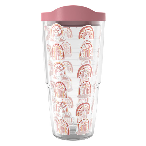 Tervis Boho Rainbows Made in USA Double Walled Insulated Tumbler Cup Keeps Drinks Cold & Hot, 24oz, Classic