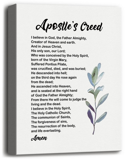 Canvas Wall Art Apostles Creed Decor, Christian Our Father Bible Verse Inspirational Decor Canvas Prints Poster Wall Art, Christian Religious Scripture Wall Decor, Gift for Christian 12x15