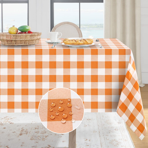 Softalker Halloween Checkered Rectangle Tablecloth - Waterproof Buffalo Plaid Table Cloth Stain Resistant Washable Polyester Table Cover for Holiday/Dining/Party - Orange and White, 60 x 84 Inch Softalker Halloween Checkered Rectangle Tablecloth - Waterproof Buffalo Plaid Table Cloth Stain Resistant Washable Polyester Table Cover for Holiday/Dining/Party - Orange and White, 60 x 84 Inch