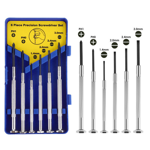 6Pcs Mini Eyeglass Watch Screwdriver Repair Kit-Tiny Precision Flathead Phillips Glass Screwdrivers Set, Micro Screwdrivers for Eyeglass,Watch, Jewelry