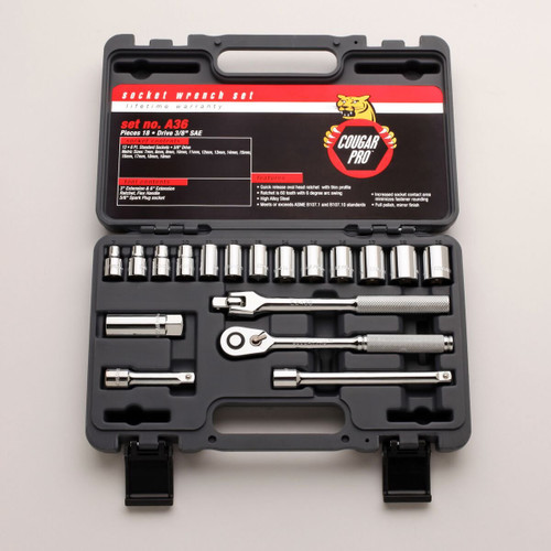 3/8 Dr 18 pc 6 Pt Sock 7mm 19mm Ratchet 3 6 5/8 Spark Plug