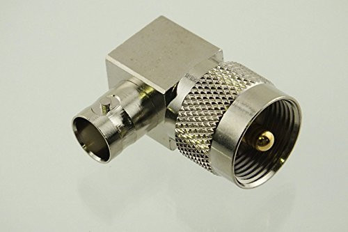 2pcs BNC female to UHF male PL259 right angle RF coaxial connector adapter (VSWR Below 1.1)