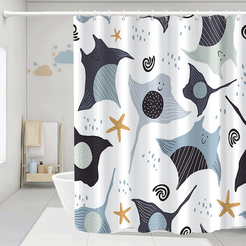 Umpoo Halloween Ghost Bathroom Shower Curtain Cute Funny Cartoon Monster Starfish Bath Curtain with Hooks Waterproof Polyester Fabric Shower Curtains for Kids Boys Bath Decorative, 36x72 Inch Umpoo Halloween Ghost Bathroom Shower Curtain Cute Funny Cartoon Monster Starfish Bath Curtain with Hooks Waterproof Polyester Fabric Shower Curtains for Kids Boys Bath Decorative, 36x72 Inch
