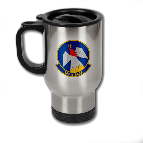 ExpressItBest Stainless Steel Coffee Mug with U.S. Air Force 964th Airborne Air Control (964th AACS)