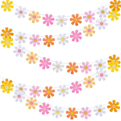 Set of 5 Daisy Groovy Banner Boho Daisy Paper Garlands Hippie Party Banners Decor Colorful Daisy Flower Banners for Baby Shower Two Groovy Party Supplies Birthday Nursery Home Decor Set of 5 Daisy Groovy Banner Boho Daisy Paper Garlands Hippie Party Banners Decor Colorful Daisy Flower Banners for Baby Shower Two Groovy Party Supplies Birthday Nursery Home Decor