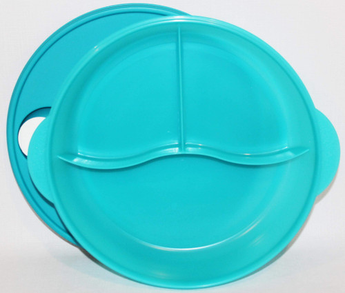 Tupperware Crystalwave Large Divided Microwave Dinner Dish Blue