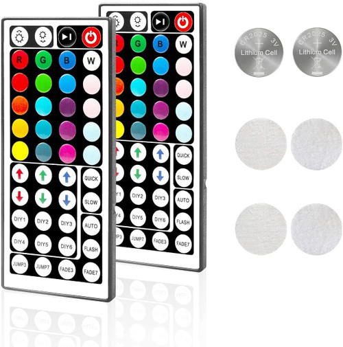 2Pack 44-Key Led Light Remote Control for RGB LED Strip Light, for SMD 5050 3528 2835 RGB LED Light Strip