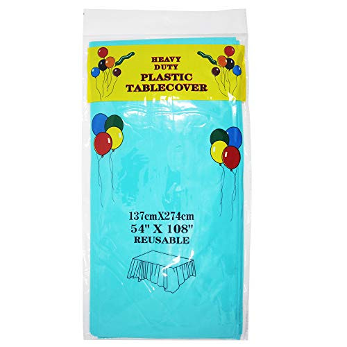 PRODECOR Aqua Tablecloth Rectangular Plastic, Disposable Table Cover for Party, 54" x 108", 1 Pack
