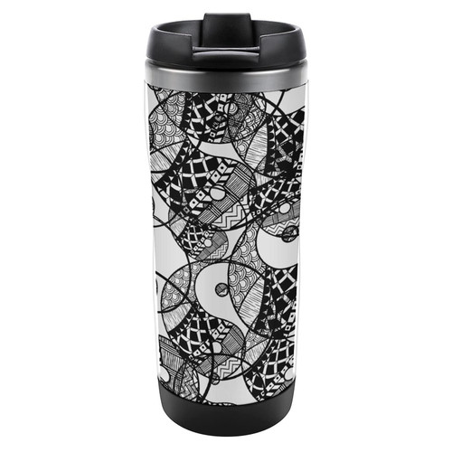 Yin Yang Black And White Printed Stainless Steel Tumblers Coffee Mugs Travel Insulated Cup With Lid 13.4 Ounces/380 ML Yin Yang Black And White Printed Stainless Steel Tumblers Coffee Mugs Travel Insulated Cup With Lid 13.4 Ounces/380 ML