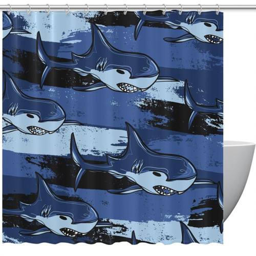 VAPOKF Shower Curtain for Bathroom Decor, Underwater Marine Shark Waterproof Polyester Fabric Bath Curtain Set with 12 Hooks - 60x72 Inches VAPOKF Shower Curtain for Bathroom Decor, Underwater Marine Shark Waterproof Polyester Fabric Bath Curtain Set with 12 Hooks - 60x72 Inches