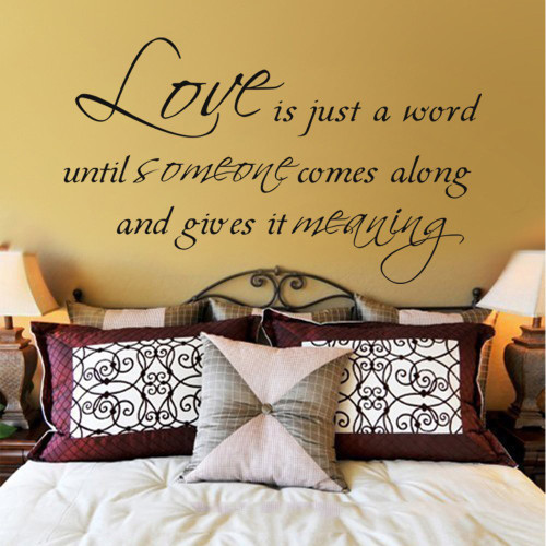 Love Wall Stickers - Love is Just a Word - Romantic Wall Letterings Vinyl Wall Decal Quotes for Lovers Couples Family(17x34" Black) Love Wall Stickers - Love is Just a Word - Romantic Wall Letterings Vinyl Wall Decal Quotes for Lovers Couples Family(17x34" Black)