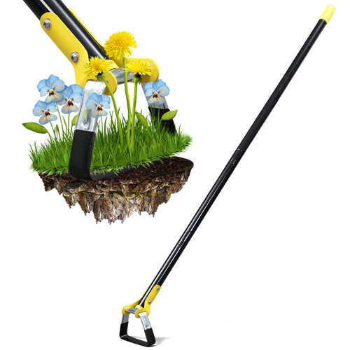 Bird Twig Hoe Gardening Tools - Scuffle Garden Hoe for Easy Weeding,30-54 Inch Adjustable Hula Hoe,Long Handle Heavy Duty Stirrup Hoe