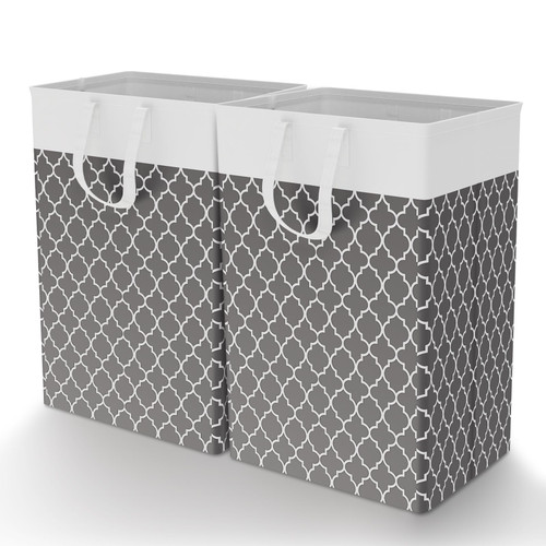 MCleanPin Pattern Hamper 2Pack Laundry Hamper with Long Handles,150L freestanding Clothes Hamper for Laundry,Dorm Laundry Basket for College