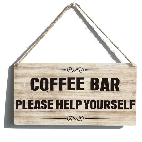 Funny Coffee Bar Signs Gift Farmhouse Coffee Bar Please Help Yourself Wooden Hanging Sign Rustic Wall Art Home Kitchen Decoration 12 x 6 Inches Funny Coffee Bar Signs Gift Farmhouse Coffee Bar Please Help Yourself Wooden Hanging Sign Rustic Wall Art Home Kitchen Decoration 12 x 6 Inches