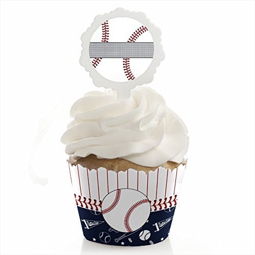 Big Dot of Happiness Batter Up - Baseball - Baby Shower or Birthday Party Cupcake Wrapper and Pick - Cupcake Decorating Kit - Set of 24 Big Dot of Happiness Batter Up - Baseball - Baby Shower or Birthday Party Cupcake Wrapper and Pick - Cupcake Decorating Kit - Set of 24