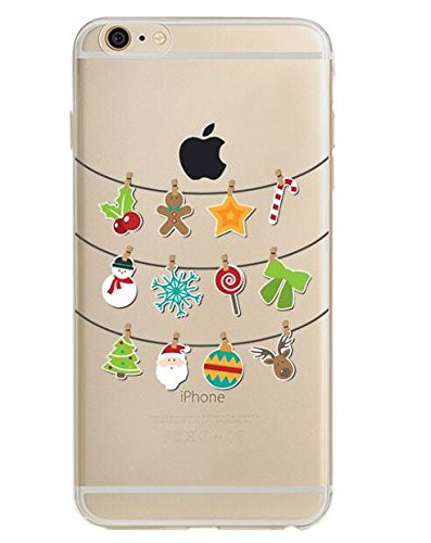 iPhone 8 Plus/iPhone 7 Plus Case(5.5inch),Blingy's Holiday Style Clear Soft Rubber TPU Case for iPhone 8 Plus/iPhone 7 Plus (Christmas Ornaments)