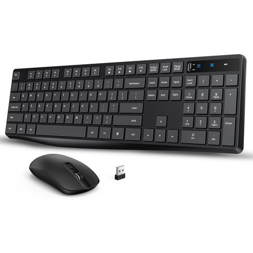 Wireless Keyboard and Mouse Combo, VEILZOR 2.4GHz Lag-Free Keyboard and Mouse Wireless, 3 Level DPI Slim Wireless Mouse Keyboard, Ergonomic for Computer/Laptop/Windows/Mac