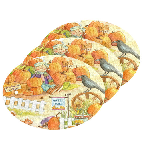 Scrub Sponge Pumpkin Sunflowers Maple Kitchen Washing Dishes Cleaning Sponges Autumn Harvest Non Scratch Sponge for Dish Countertops Sinks Floors Showers Tile Sinks, 3 Pack
