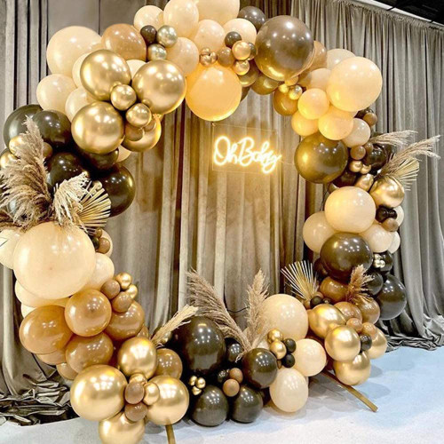 Retro balloons garland arch kit 143 pcs - coffee balloons brown balloons gold balloons neutral balloons garland kit for bridal shower birthday baby shower baptism wedding party balloons arch Retro balloons garland arch kit 143 pcs - coffee balloons brown balloons gold balloons neutral balloons garland kit for bridal shower birthday baby shower baptism wedding party balloons arch