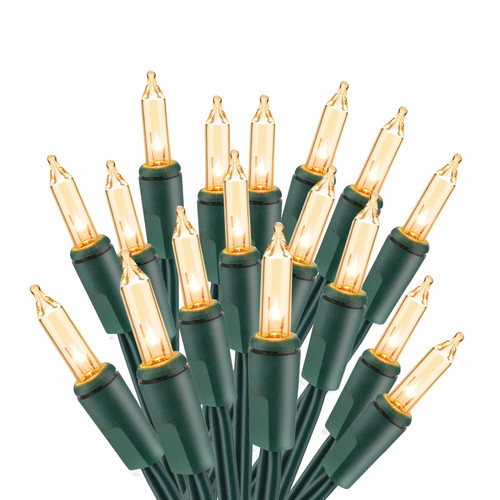 ODEETRONIC Christmas Lights, 21.63ft 100 Count Incandescent Clear Christmas Lights, UL Certified Outdoor Christmas Mini Light Connectable, Green Wire Tree Light Indoor for Home Party Decor, Warm White