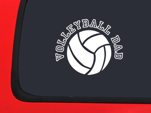 Car Sticker Volleyball Dad Varsity Support Parent Love Sports Car Window Decal Sticker White 7 Inch