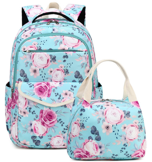 JIANYA School Backpack for Teens Girls School Bag Floral Kids Girls School Book Bags Backpacks Set