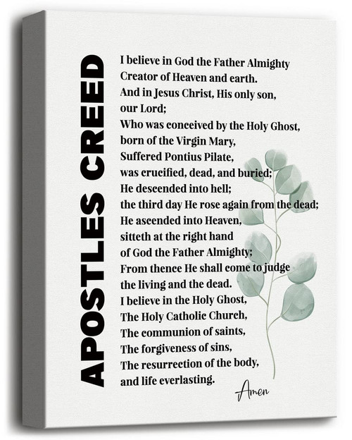 Canvas Wall Art The Apostles Creed, Christian Bible Verse Wall Art, Canvas Prints Poster Wall Art for Living Room Home Decor, Scripture Sign Christian Wall Decor Size 12x15