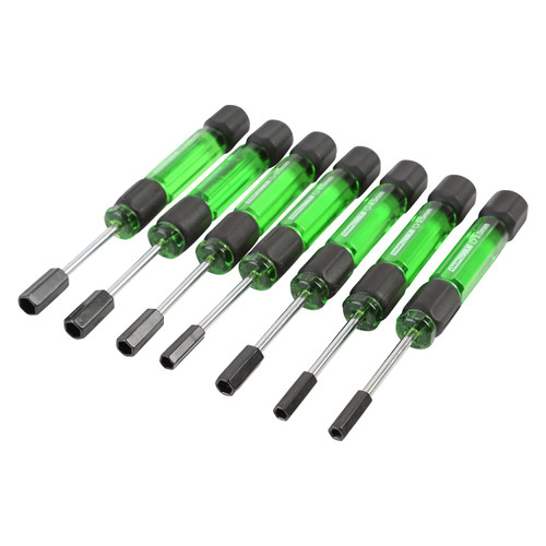 OEMTOOLS 22562 7 Piece Precision Nut Driver Set, Green and Black, Metric Nut Drivers for Jewelry and Electronics, Metric 3-6 MM Nut Driver Set