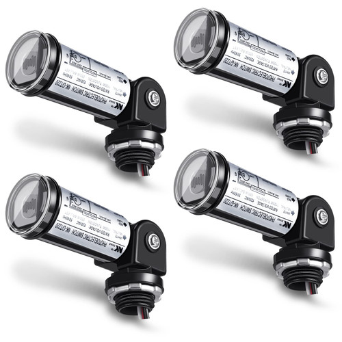 4 Pieces Dusk to Dawn Sensor for Outdoor Lighting Photocell Sensor Switch Photoelectric Switch for Wall Porch Light (120V)