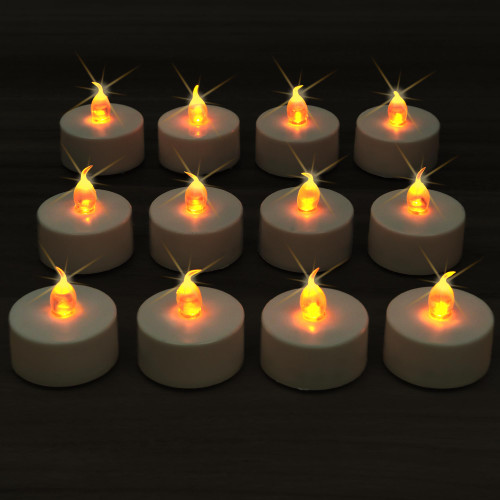 Arora Flameless Flickering LED Tea Lights Candles Pack of 12, Warm Yellow Votive Battery-Operated Candles for Wedding Anniversary Halloween Christmas Arora Flameless Flickering LED Tea Lights Candles Pack of 12, Warm Yellow Votive Battery-Operated Candles for Wedding Anniversary Halloween Christmas